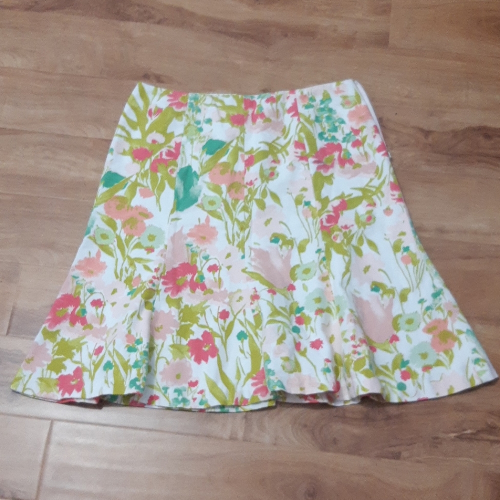 Kate Hill floral fit and flare skirt (size 10P)